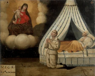 A Man in Bed During an Illness; at the Left, the Same Man Praying to the Madonna of the Arch for the Grace He Received, Ex-voto